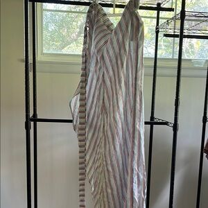 Onia  Striped wrap Linen skirt